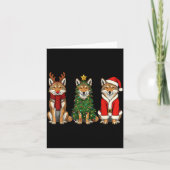 Retro Christmas Coyote Santa Reindeer Karte (Vorderseite)