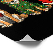 Retro Christmas Coyote Santa Reindeer Poster (Ecke)