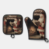 Retro Christmas Cozy Van Ofenhandschuh & Topflappen-Set (Vorderseite)