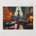 Retro Christmas Creepy Horror Postkarte<br><div class="desc">Ein Weihnachtsgeschenk im Retro-Stil,  der von der KI kreiert wurde</div>