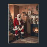 Retro Christmas Creepy Santa Postkarte<br><div class="desc">AI generierte Retro Santa Weihnachts-Horror-Fandesign</div>