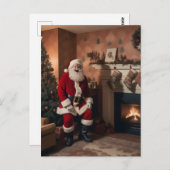 Retro Christmas Creepy Santa Postkarte (Vorne/Hinten)
