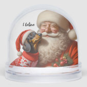 Retro Christmas Dachshund Snow Globe Schneekugeln (Vorderseite)