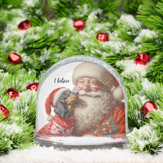 Retro Christmas Dachshund Snow Globe Schneekugeln (Weihnachten)