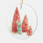 Retro Christmas Deer Keramikornament (Links)