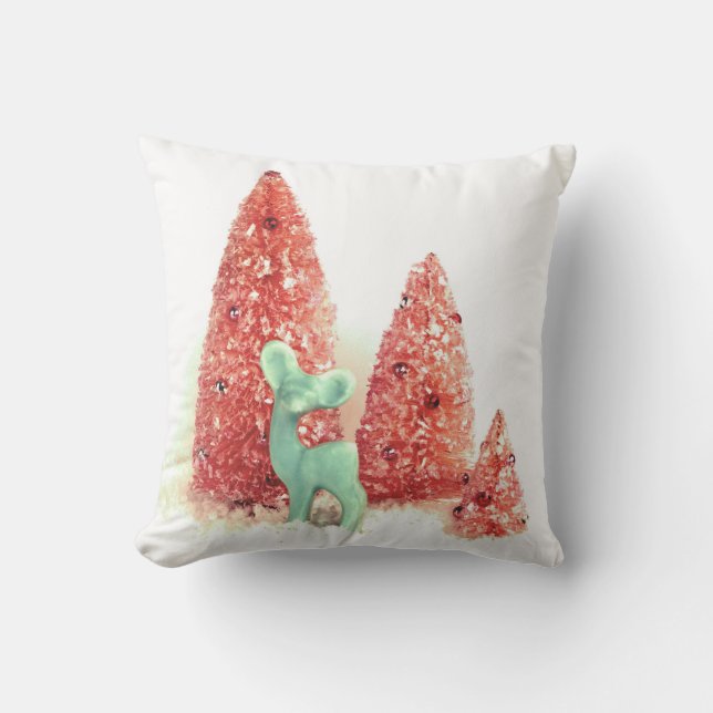 Retro Christmas Deer Kissen (Vorderseite)
