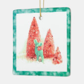 Retro Christmas Deer mit Aqua Frame Keramikornament (Links)
