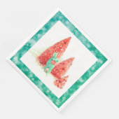 Retro Christmas Deer mit Aqua Frame Serviette (Ecke)