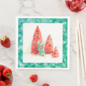 Retro Christmas Deer mit Aqua Frame Serviette (Beispiel)