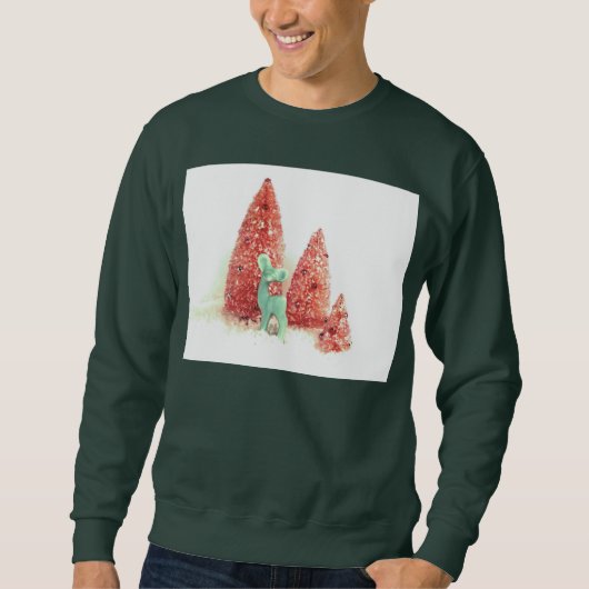 Retro Christmas Deer Sweatshirt (Vorderseite)