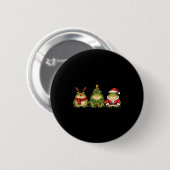 Retro Christmas Desert Rain Frog Santa Reindeer Button (Vorne & Hinten)