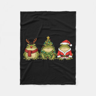 Retro Christmas Desert Rain Frog Santa Reindeer Fleecedecke
