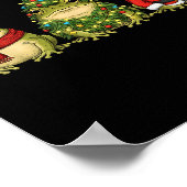 Retro Christmas Desert Rain Frog Santa Reindeer Poster (Ecke)