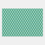 Retro Christmas Diamond Kariert - grün & türkis Geschenkpapier Set (Vorderseite)
