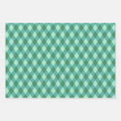 Retro Christmas Diamond Kariert - grün & türkis Geschenkpapier Set (Vorderseite 3)