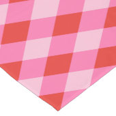 Retro Christmas Diamond Kariert - Rot & Rosa Großer Tischläufer (Ecke)
