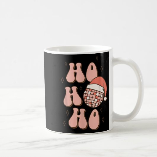 Retro Christmas Disco Ball Groovy Ho Ho Ho Santa H Kaffeetasse (Rechts)