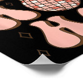 Retro Christmas Disco Ball Groovy Ho Ho Ho Santa H Poster (Ecke)