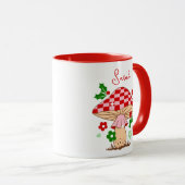 Retro Christmas Disco Ball Mushroom Tasse (VorderseiteRechts)