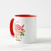 Retro Christmas Disco Ball Mushroom Tasse (Vorderseite Links)