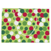 Retro Christmas Dots Große Geschenktasche Geschenktüte (Rückseite)