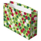 Retro Christmas Dots Große Geschenktasche Geschenktüte (Rückseite Schrägansicht)