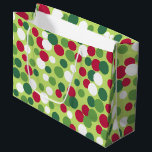 Retro Christmas Dots Große Geschenktasche Geschenktüte<br><div class="desc">Das Design stammt aus der Originalkunst.</div>