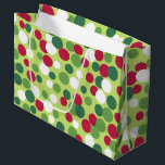 Retro Christmas Dots Große Geschenktasche Geschenktüte<br><div class="desc">Das Design stammt aus der Originalkunst.</div>