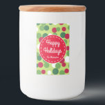 Retro Christmas Dots Happy Holidays Labels Lebensmitteletikett<br><div class="desc">Benutzen Sie diese festlichen Urlaubstafeln für die Küche,  Geschenketiketten,  Kekskochtausch,  Weihnachtsgeschirr,  Party,  Packages,  Gastgeschenke,  etc... Das Design stammt aus der Originalkunst.</div>