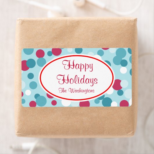 Retro Christmas Dots Labels (Insitu)