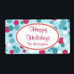 Retro Christmas Dots Labels<br><div class="desc">Blau und beerrote Punkte geben diesem Label Retro Weihnachtsstil. Personalisieren Sie diese Bezeichnung,  indem Sie den Text an Ihre Bedürfnisse anpassen. Benutzen Sie diese niedlichen Vintagen Etiketten auf Weihnachtsgeschenke,  Geschenktaschen,  Kunsthandwerk,  Lebensmittelbehältern,  Weihnachtskekse,  etc... .Das Design stammt aus der Originalkunst.</div>