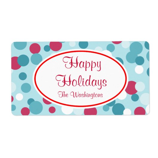 Retro Christmas Dots Labels (Vorne)