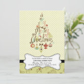 Retro Christmas Einladung (Stehend Vorderseite)