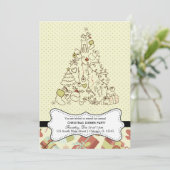 Retro Christmas Einladung (Stehend Vorderseite)