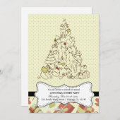 Retro Christmas Einladung (Vorne/Hinten)