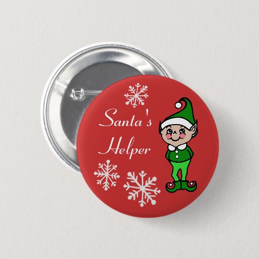Retro Christmas Elf Button (Vorne & Hinten)