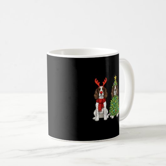 Retro Christmas English Springer Spaniel Santa Rei Kaffeetasse (VorderseiteRechts)
