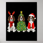 Retro Christmas English Springer Spaniel Santa Rei Poster (Vorne)