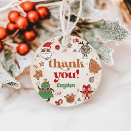 Retro Christmas Erste Geburtstagsparty Geschenkanhänger