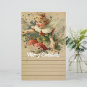 Retro Christmas Fairy Briefpapier (Stehend Vorderseite)