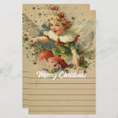 Retro Christmas Fairy Briefpapier (Vorne/Hinten)