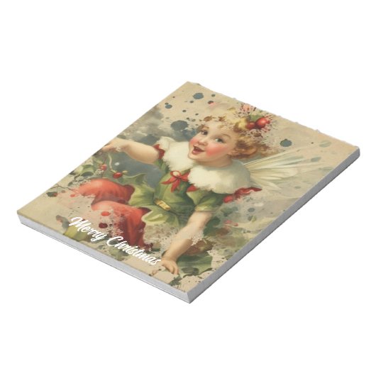 Retro Christmas Fairy Notizblock (Rotiert)