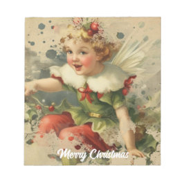 Retro Christmas Fairy Notizblock