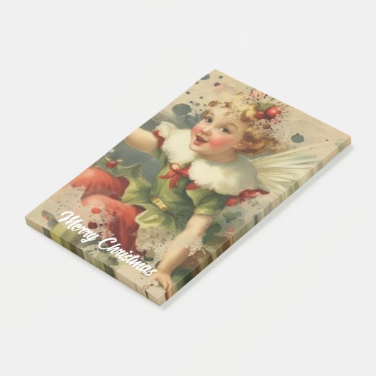 Retro Christmas Fairy Post-it Klebezettel (angewinkelt)