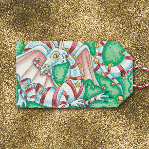 Retro Christmas Fantasy Dragon Geschenkanhänger