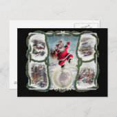 Retro Christmas Feiertagspostkarte (Vorne/Hinten)