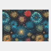 Retro Christmas Fireworks Geschenkpapier Set (Vorderseite 3)
