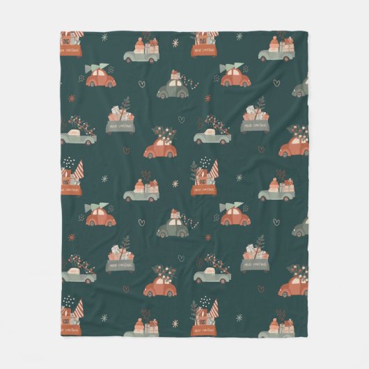 Retro Christmas Fleecedecke (Vorderseite)