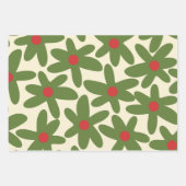 Retro Christmas Floral Daisy Muster Geschenkpapier Set (Vorderseite 2)