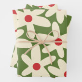 Retro Christmas Floral Daisy Muster Geschenkpapier Set (Beispiel)